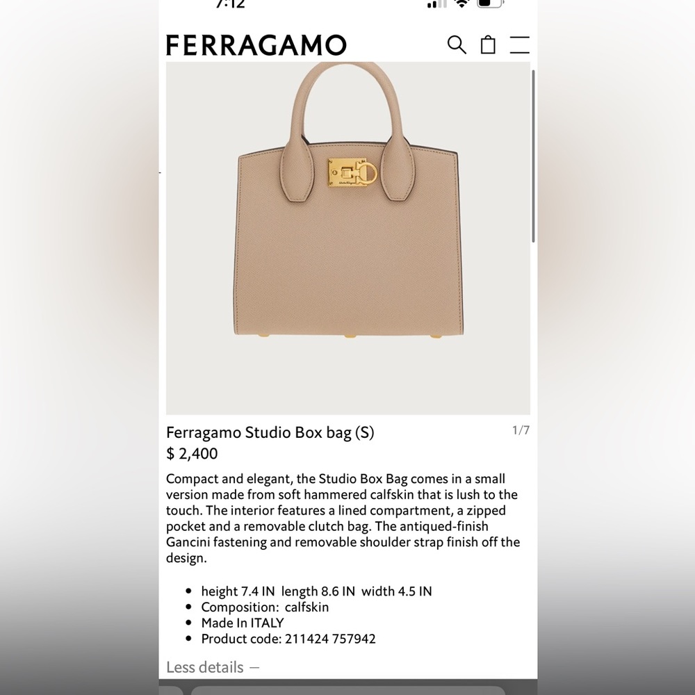 Salvatore Ferragamo Studio Box bag NEW - Picture 13 of 16
